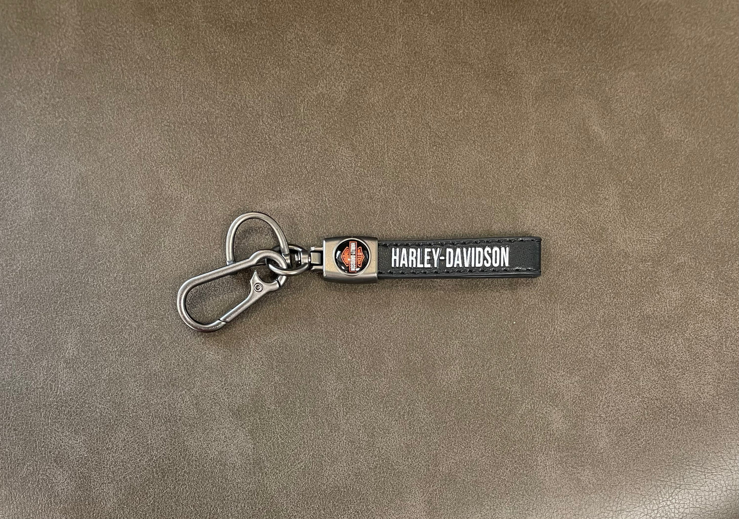 Llavero en cuero y zinc Harley-Davidson