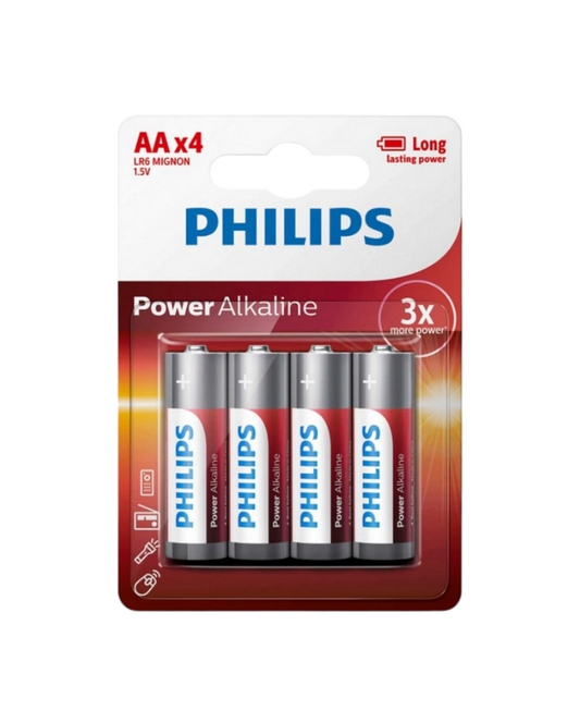 Pilas Alcalinas Philips AA Pack de 4