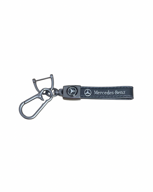 Llavero en cuero y zinc Mercedes Benz