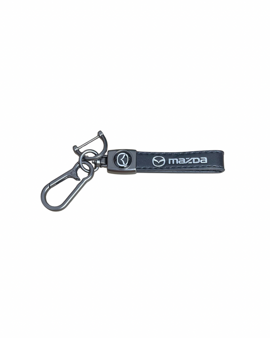 Llavero en cuero y zinc Mazda
