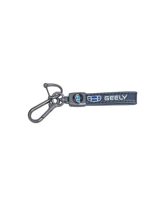 Llavero en cuero y zinc Geely