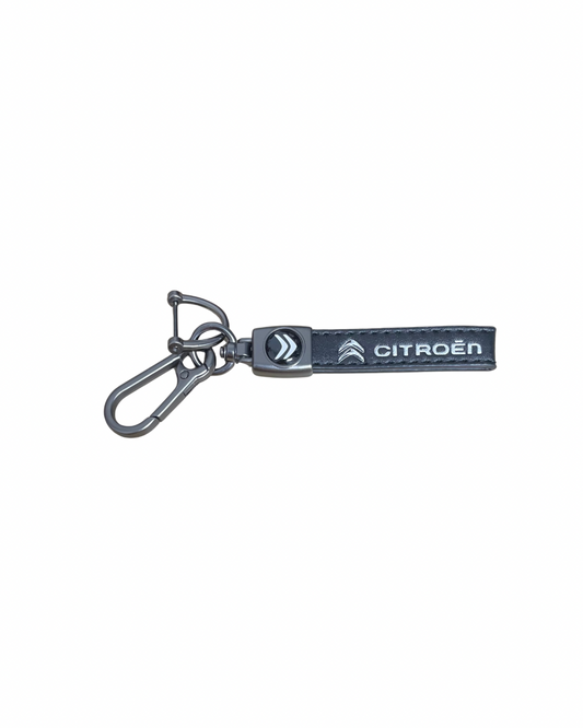Llavero en cuero y zinc Citroen